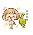お正月♡自由に名前♪おかっぱ女子の年賀状（個別スタンプ：22）