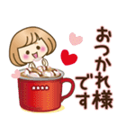 お正月♡自由に名前♪おかっぱ女子の年賀状（個別スタンプ：27）