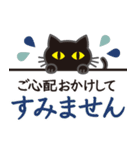 シンプルな黒ねこ×丁寧な気もち（個別スタンプ：28）