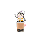 まる顔あゆちゃんの日常（個別スタンプ：4）