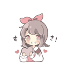 気持ちを伝えるリボンの女の子（個別スタンプ：1）