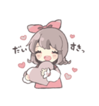 気持ちを伝えるリボンの女の子（個別スタンプ：4）