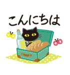 シンプルな黒ねこ×長文気づかい（個別スタンプ：3）