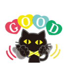 シンプルな黒ねこ×長文気づかい（個別スタンプ：22）