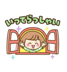 おかっぱ女子【元気なデカ文字×あいさつ】（個別スタンプ：18）