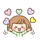 おかっぱ女子【元気なデカ文字×あいさつ】（個別スタンプ：21）