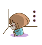 おかっぱ女子【元気なデカ文字×あいさつ】（個別スタンプ：34）
