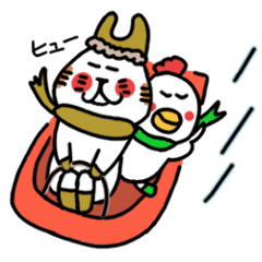 [LINEスタンプ] とんがり耳ねこの冬スタンプ[冬にご用心]の画像（メイン）