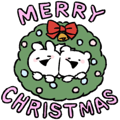 [LINEスタンプ] すこぶる動くちびウサギ＆クマ【Xmas】