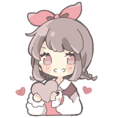 [LINEスタンプ] 気持ちを伝えるリボンの女の子